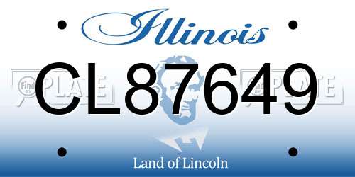 CL87649 Illinois License Plate