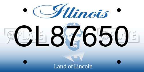 CL87650 Illinois License Plate
