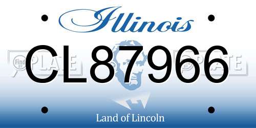 CL87966 Illinois License Plate