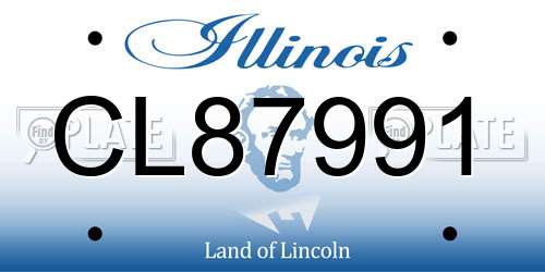 CL87991 Illinois License Plate