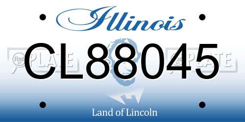 CL88045 Illinois License Plate