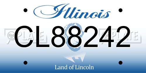 CL88242 Illinois License Plate