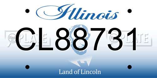 CL88731 Illinois License Plate