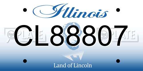 CL88807 Illinois License Plate