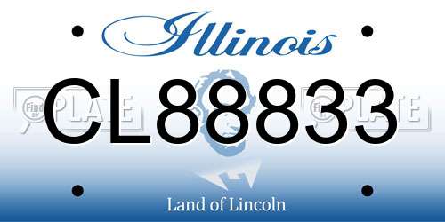 CL88833 Illinois License Plate