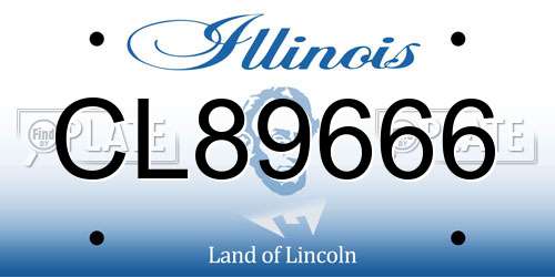 CL89666 Illinois License Plate