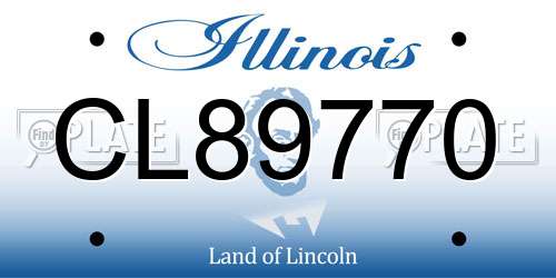 CL89770 Illinois License Plate