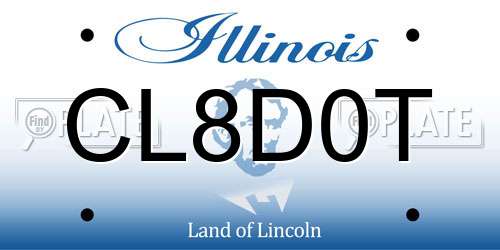 CL8D0T Illinois License Plate