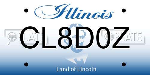 CL8D0Z Illinois License Plate