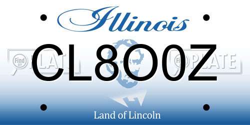 CL8O0Z Illinois License Plate