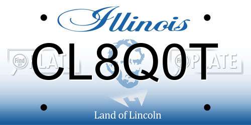 CL8Q0T Illinois License Plate