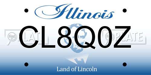 CL8Q0Z Illinois License Plate