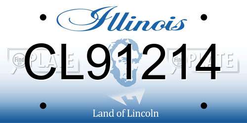 CL91214 Illinois License Plate