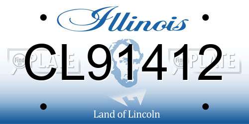 CL91412 Illinois License Plate
