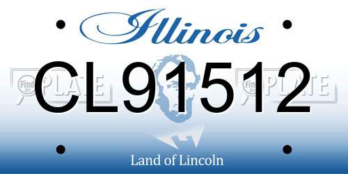 CL91512 Illinois License Plate