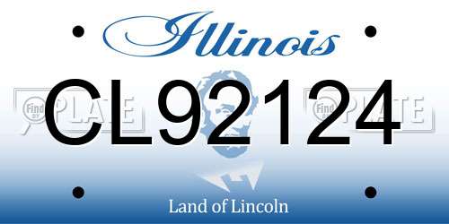 CL92124 Illinois License Plate