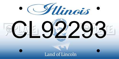CL92293 Illinois License Plate