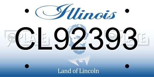 CL92393 Illinois License Plate