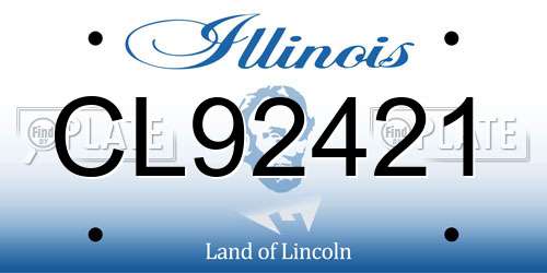CL92421 Illinois License Plate