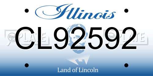 CL92592 Illinois License Plate
