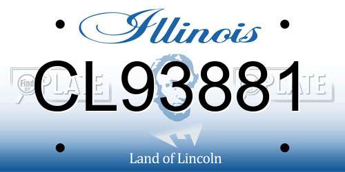CL93881 Illinois License Plate