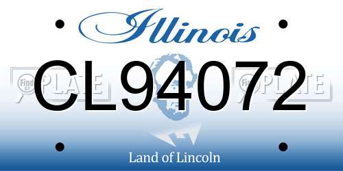 CL94072 Illinois License Plate
