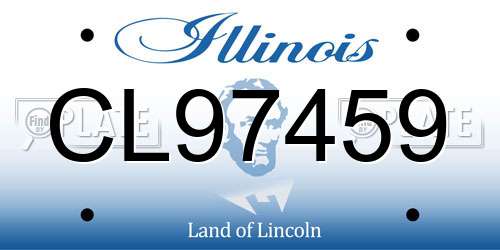 CL97459 Illinois License Plate