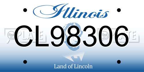 CL98306 Illinois License Plate