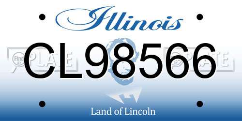 CL98566 Illinois License Plate