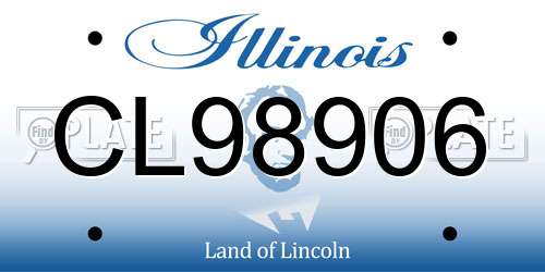 CL98906 Illinois License Plate