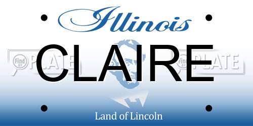 CLAIRE Illinois License Plate