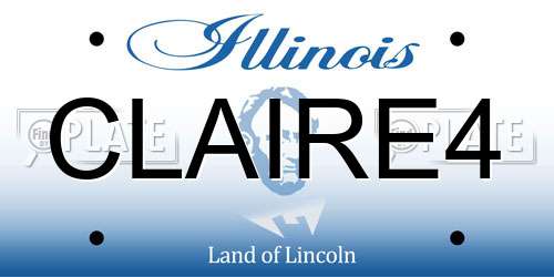 CLAIRE4 Illinois License Plate