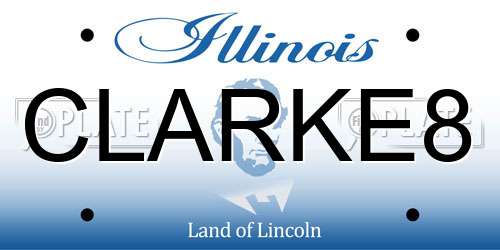 CLARKE8 Illinois License Plate