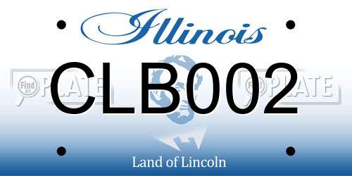 CLB002 Illinois License Plate