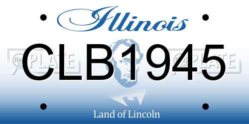 CLB1945 Illinois License Plate