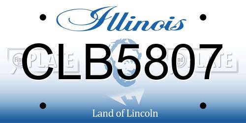 CLB5807 Illinois License Plate