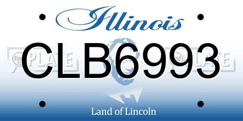 CLB6993 Illinois License Plate