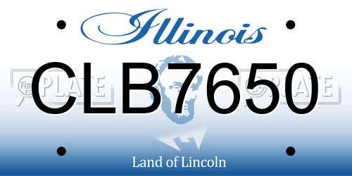 CLB7650 Illinois License Plate