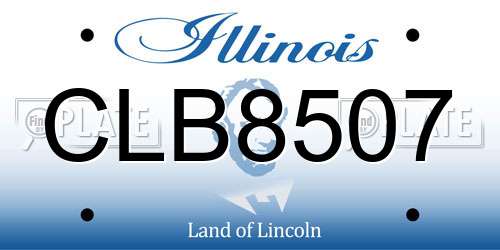 CLB8507 Illinois License Plate