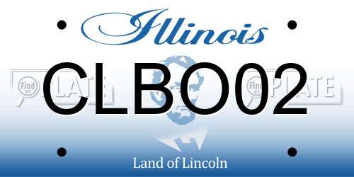 CLBO02 Illinois License Plate