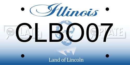 CLBO07 Illinois License Plate