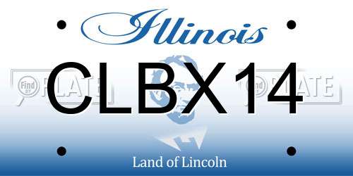 CLBX14 Illinois License Plate