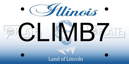 CLIMB7 Illinois License Plate