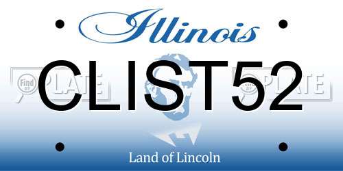 CLIST52 Illinois License Plate