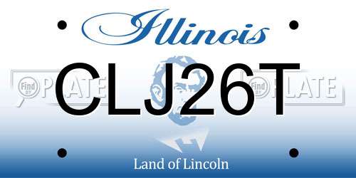 CLJ26T Illinois License Plate