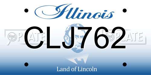 CLJ762 Illinois License Plate