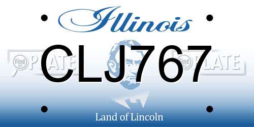 CLJ767 Illinois License Plate