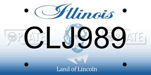 CLJ989 Illinois License Plate