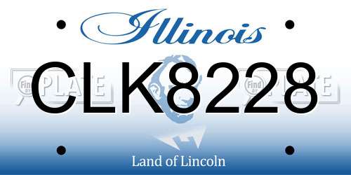 CLK8228 Illinois License Plate