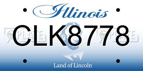 CLK8778 Illinois License Plate